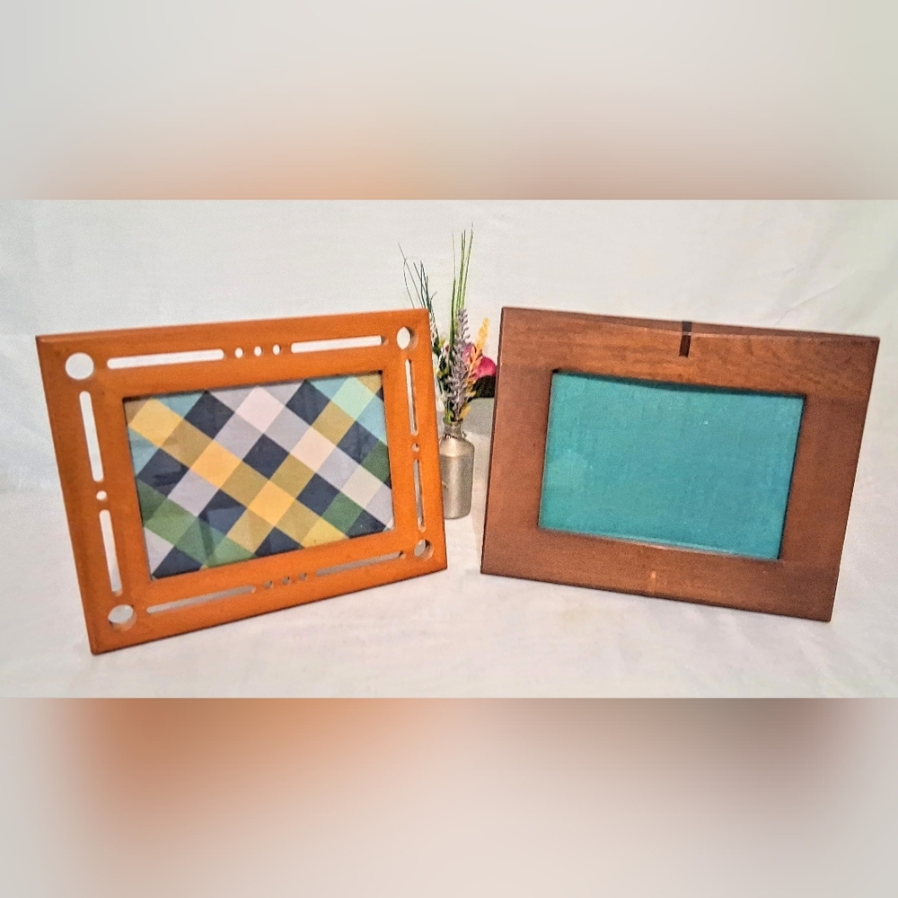 Two Solid Wood Lovely Vintage Frames - Cut Outs & Inlaid Wood